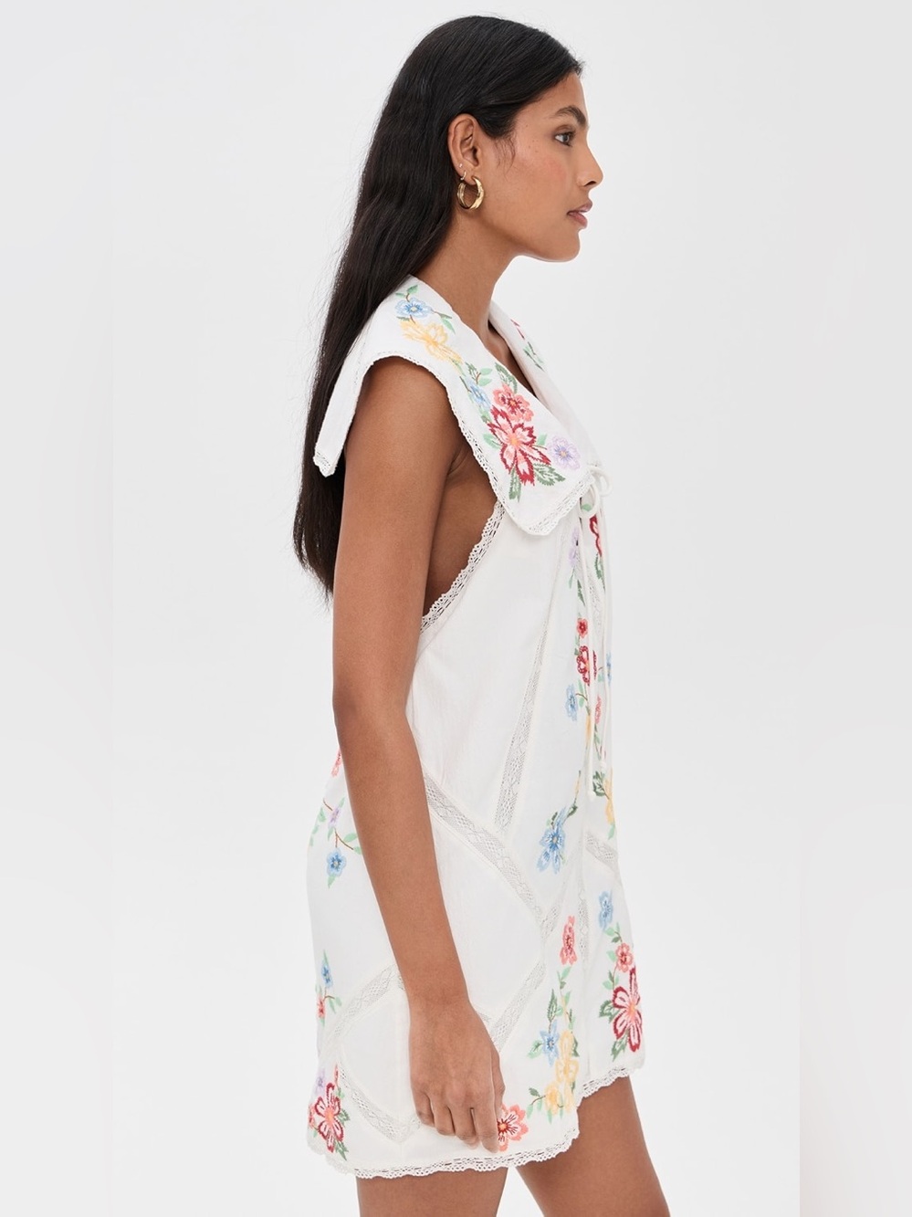 NWT Free People Willow Embroidered Mini Dress - Size Small - White - Cottagecore - Picture 15 of 16